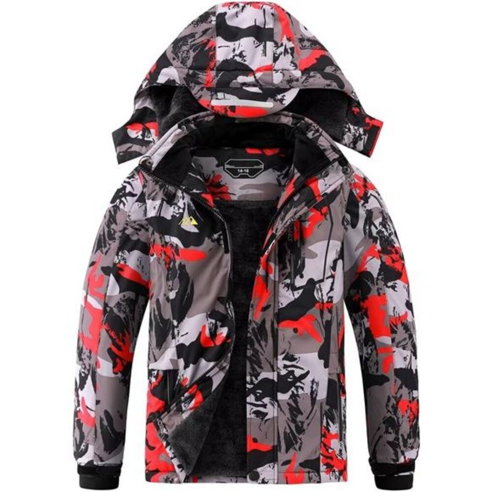 Boy's Waterproof Ski Jacket Winter Snow Coat Kids Fleece Snowboarding Jackets